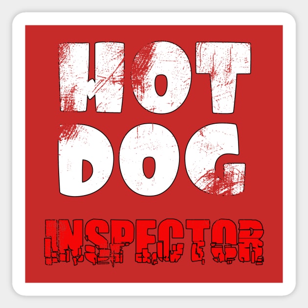 Hot dog inspector Distressed look Sticker by Rossla Designs